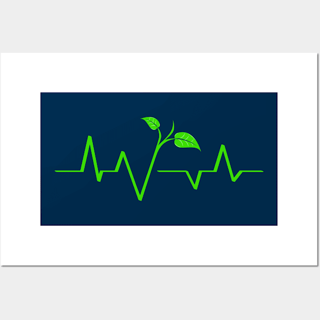 Gardening Heartbeat Tee Wall Art by missalona